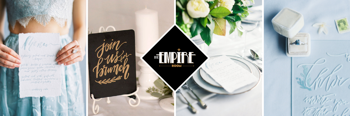 Unique Dallas Wedding Venue | Menu Display Ideas at The Empire Room